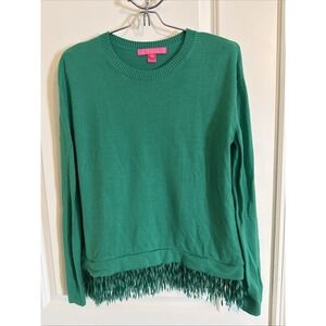 Women's Lilly Pulitzer Marguerite Front Cashmere Blend Sweater Emerald Green XS